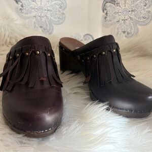 Dansko Dark Brown Fringe Mules
